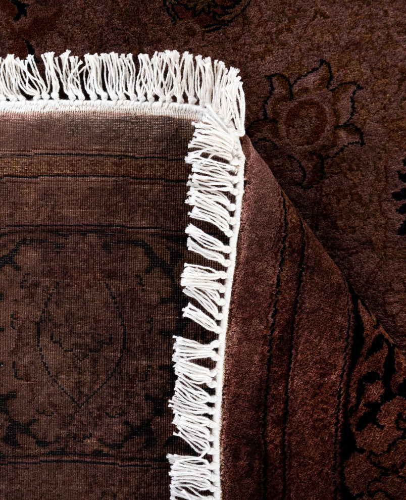 Overdyed One-of-a-Kind Hand-Knotted Area Rug Brown, 6' 1" x 6' 1"