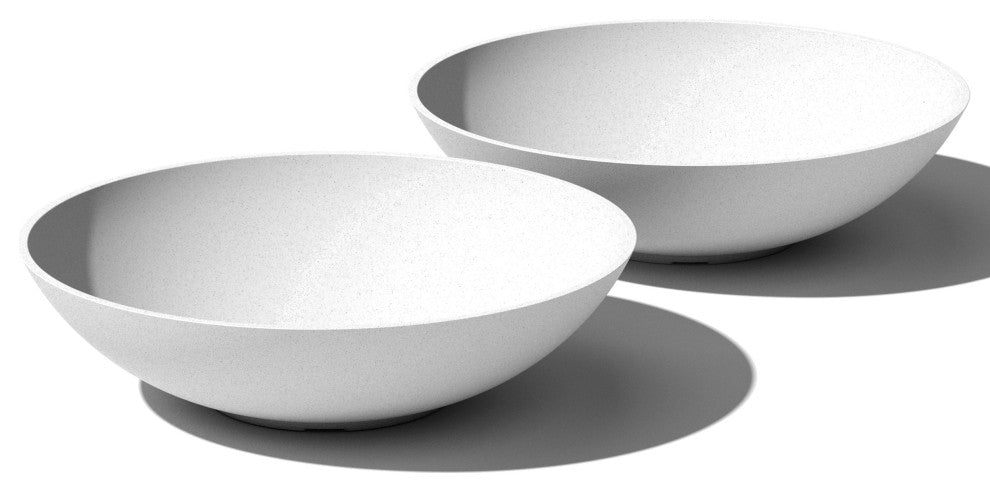 Lane Round Planter Bowl, White, 24'', 2 Pack