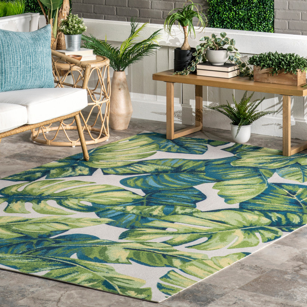 Nuloom Contemporary Country and Floral Area Rug, Green Multicolor 10'x14'