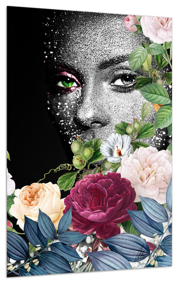 "Earth Goddess I" Frameless Free Floating Tempered Glass Panel Graphic Wall Art