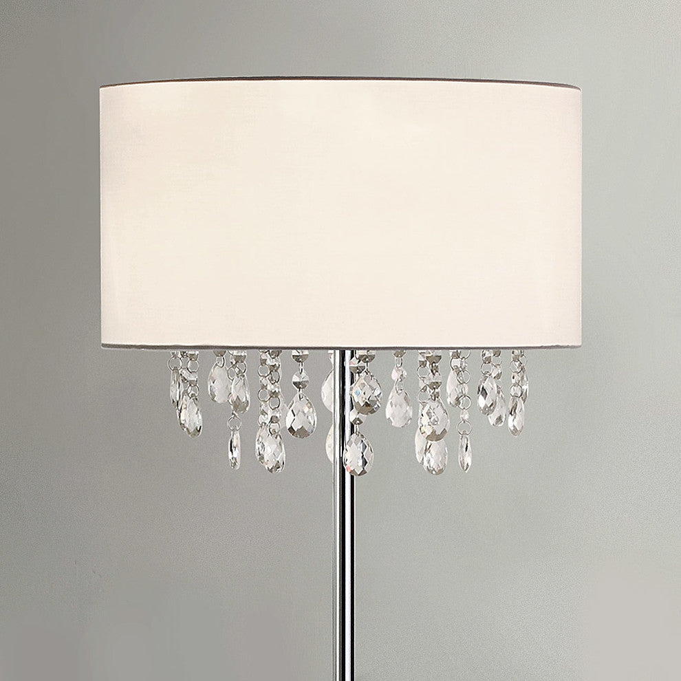 Florence Crystals Floor Lamp, White