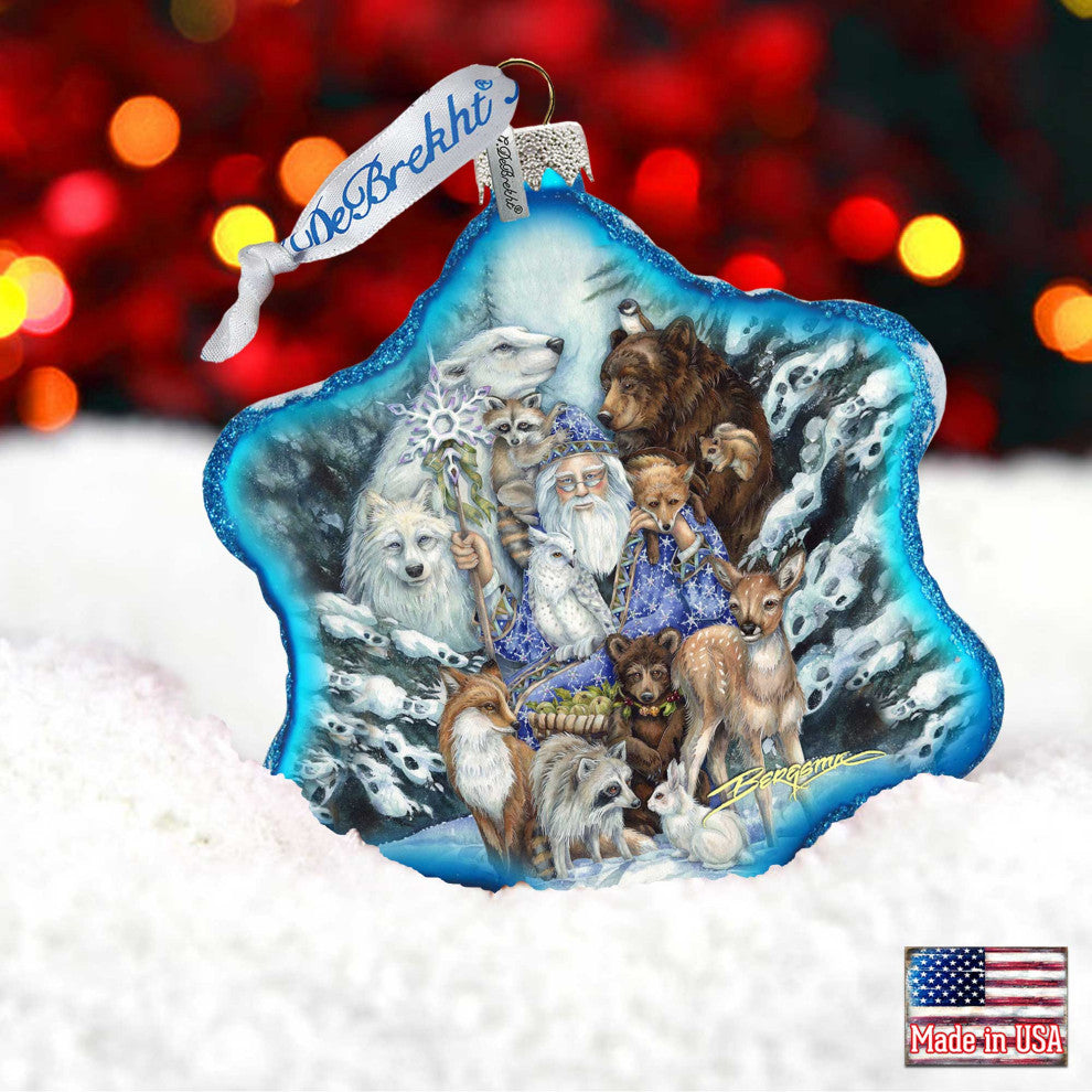 Gather, Peace Father Winter Glass Ornament