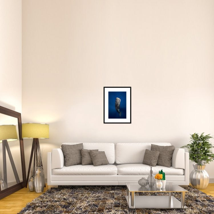 "Candle Sperm Whale" Framed Digital Print by Barathieu Gabriel, 22x30"