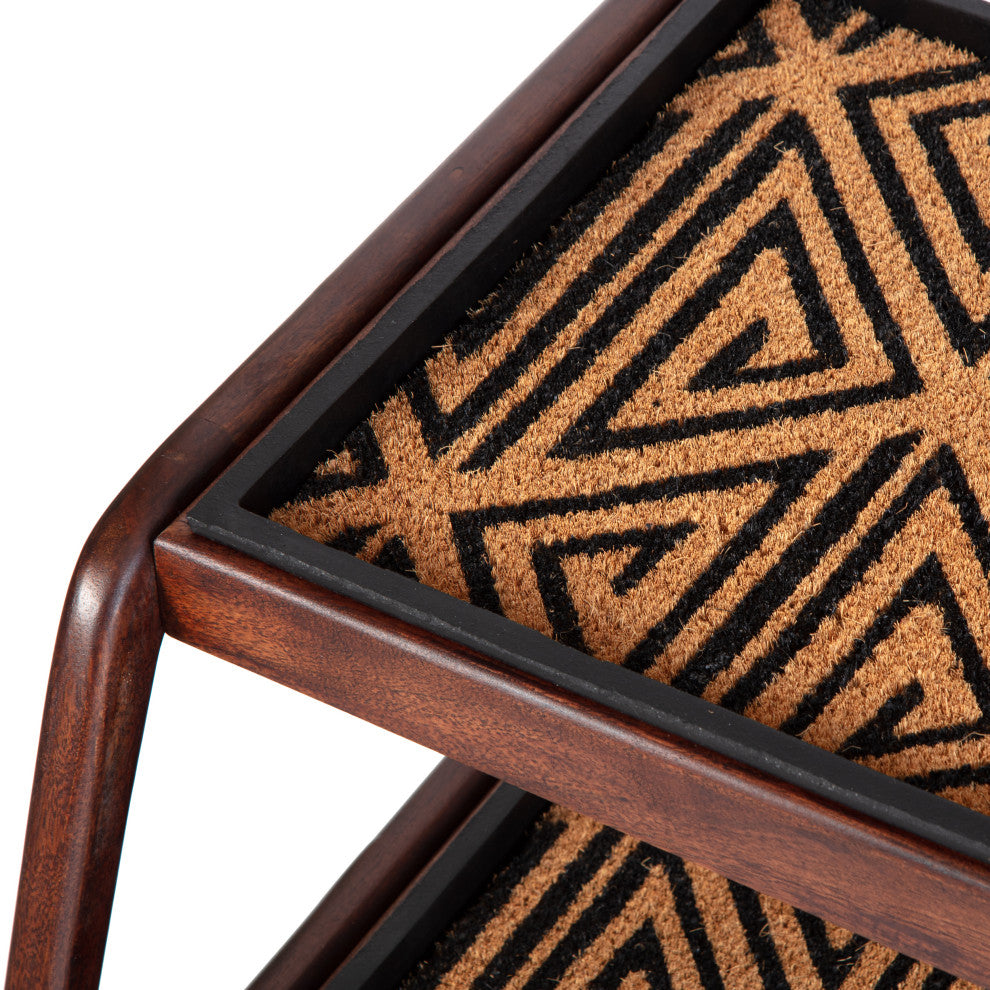 Double-Tier Brown Stand With 2-Pair Rubber Boot Trays Ibadan