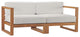 Upland Outdoor Patio Teak Wood 2-Piece Sectional Sofa Loveseat - Natural White