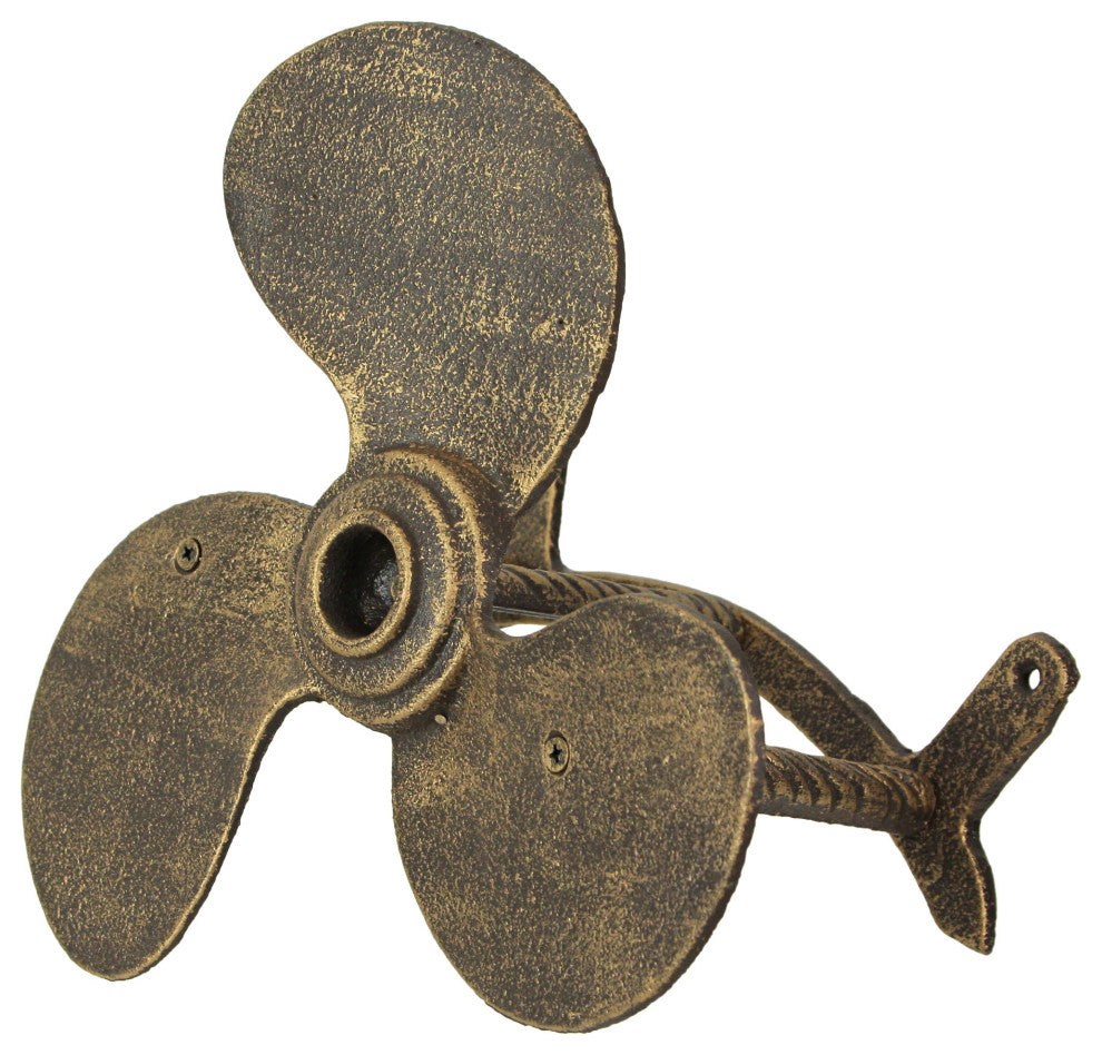 Bronze Cast Iron Boat Propeller Wall Mounted Decorative Garden Hose Holder Deco