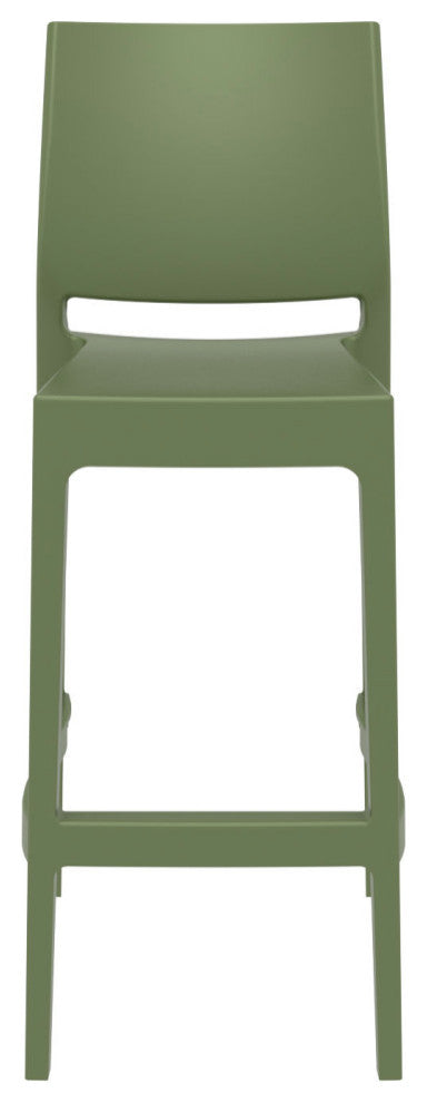Maya Resin Bar Stool Olive Green, Set of 2