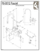 Vintage 3-3/8" Center Wallmount Tub Faucet & Handshower, Porcelain lever handles