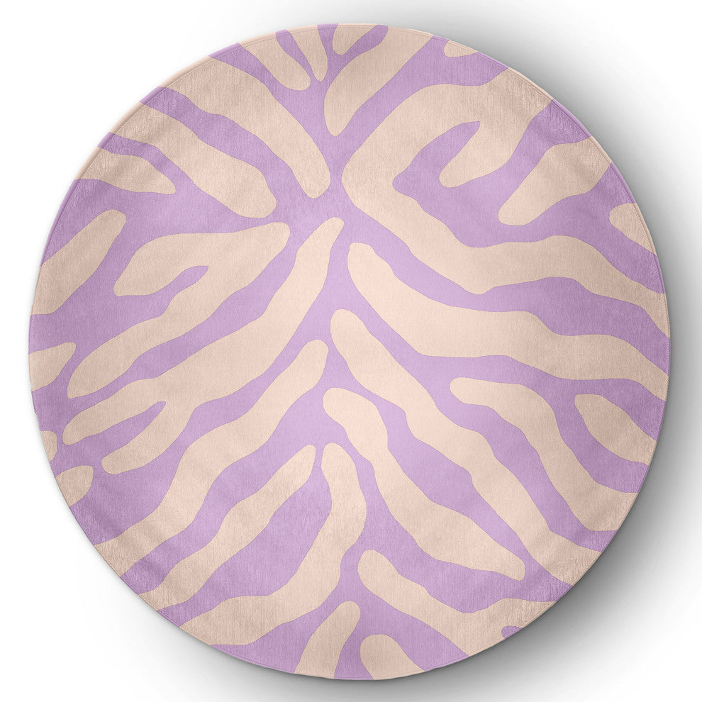 Animal Stripe Spring Chenille Rug, Lilac, 5' Round