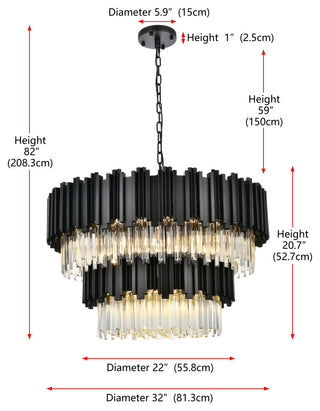 Home Living 32" Chandelier, Black