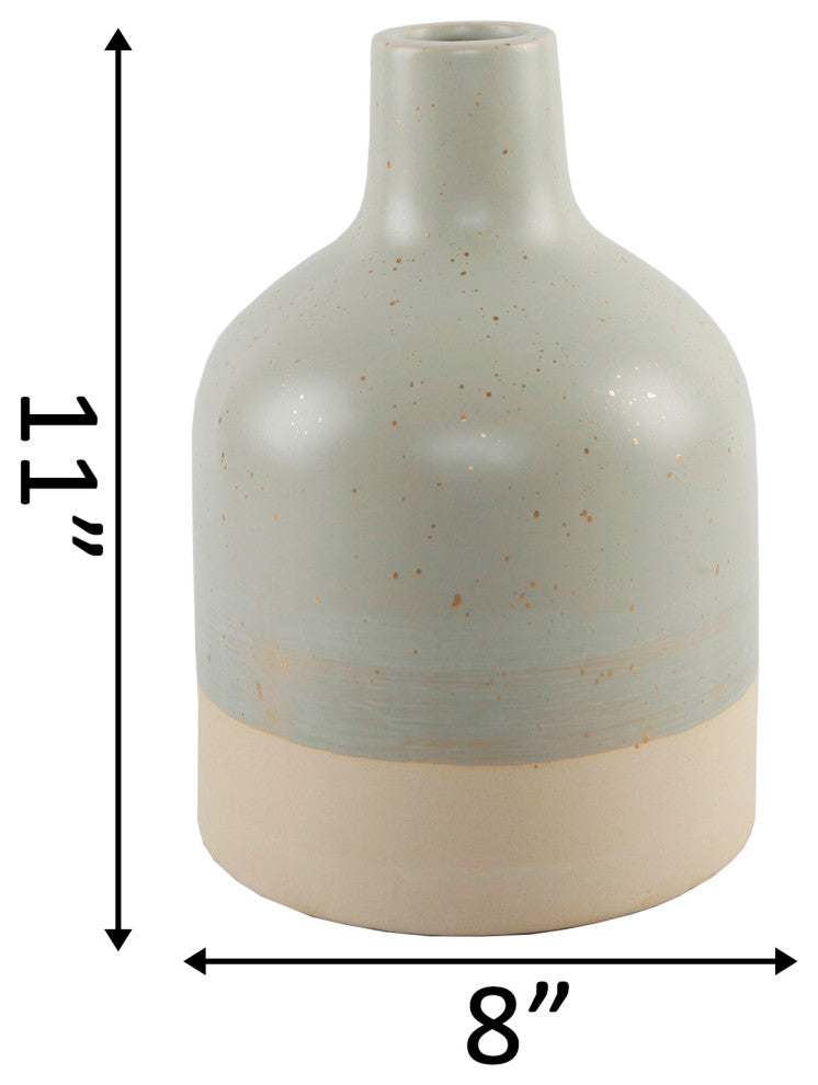 11" Two-Tone Speckle Ceramic, Sage