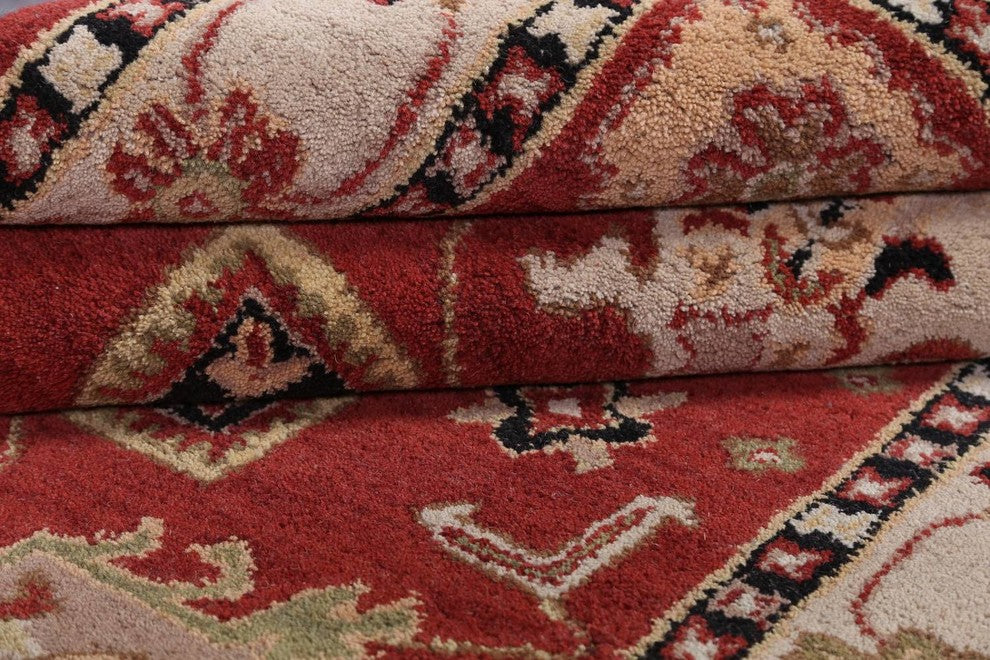 Hand-tufted Agra Oushak Oriental Wool Area Rug, Round 10'