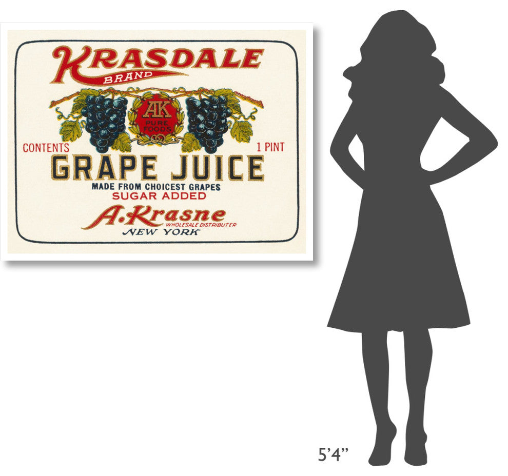 "Kransdale Brand Grape Juice" Digital Paper Print by Retrolabel, 46"x35"