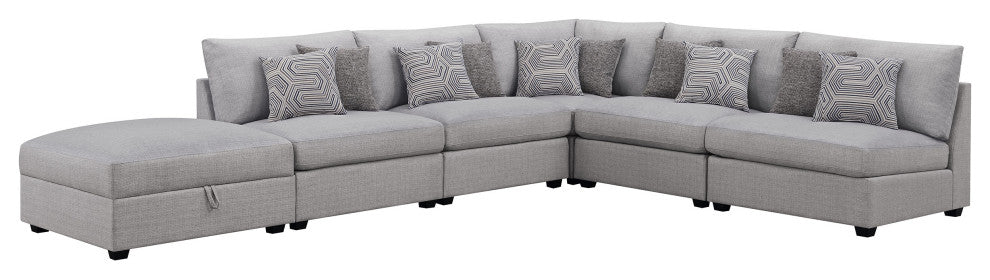 Cambria 6-piece Upholstered Modular Sectional Sofa Grey