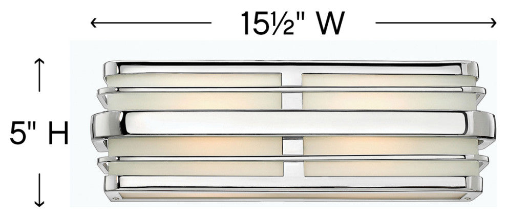 Hinkley Winton Small Two Light Vanity, Chrome