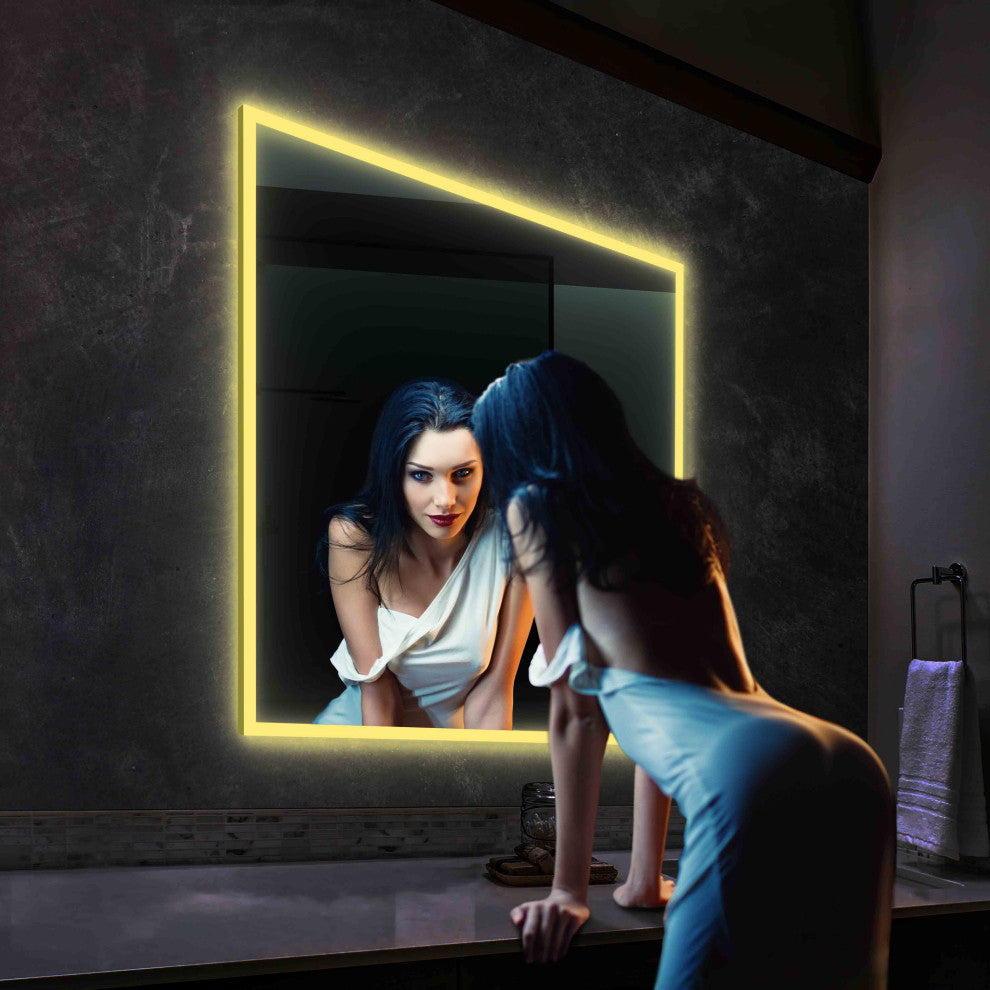 Fogless, Dimmable, Color Temperature Adjustable LED Mirror, 30x36