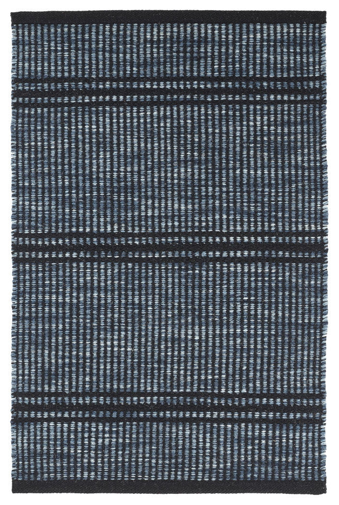 Dash & Albert Malta Navy Handwoven Wool Rug, Blue, 3' x 5'