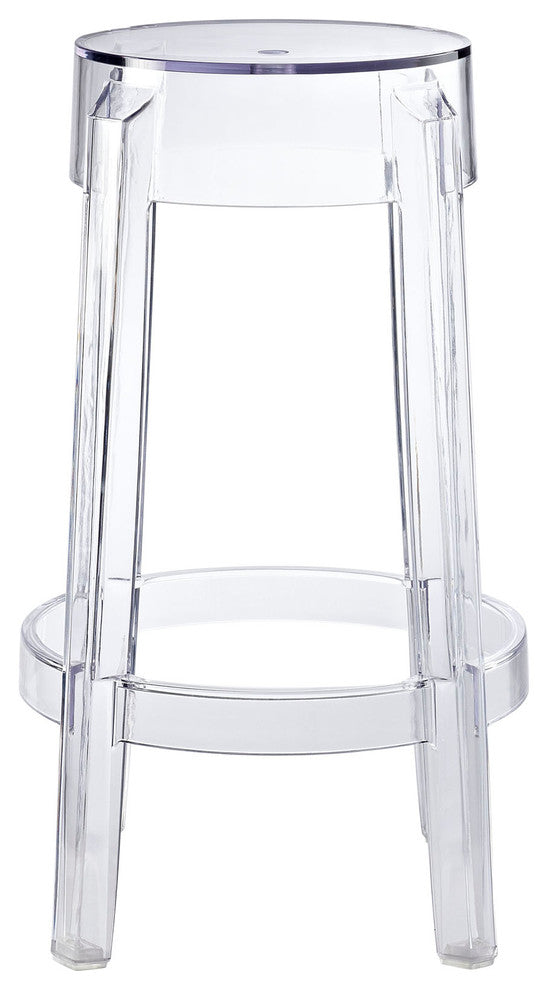 Modern Contemporary Dining Kitchen Counter Stool Clear Smoke