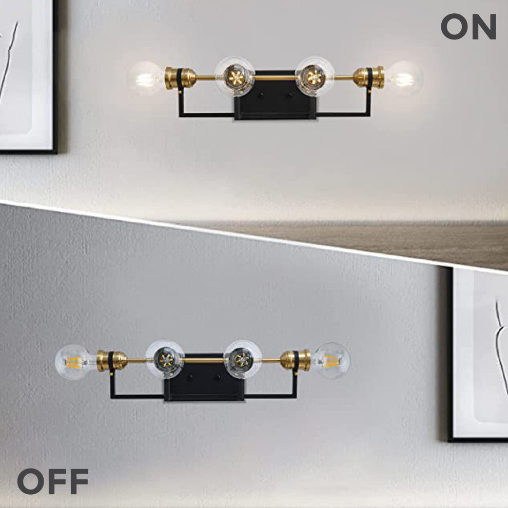 4-Lights industrial wall sconce Iron cordless wall sconce Modern colonial
