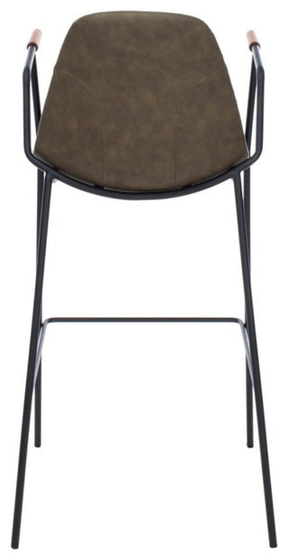 Safavieh Tanner Mid Century Barstool, Olive/Black