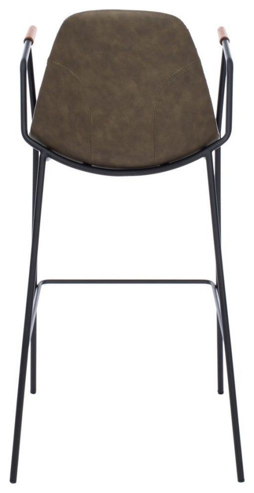 Safavieh Tanner Mid Century Barstool, Olive/Black