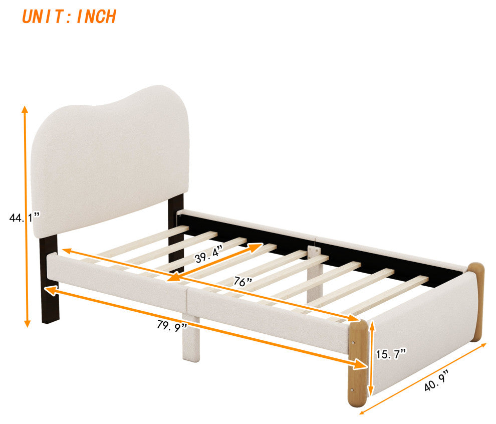 Gewnee Twin Size Upholstered Platform Bed