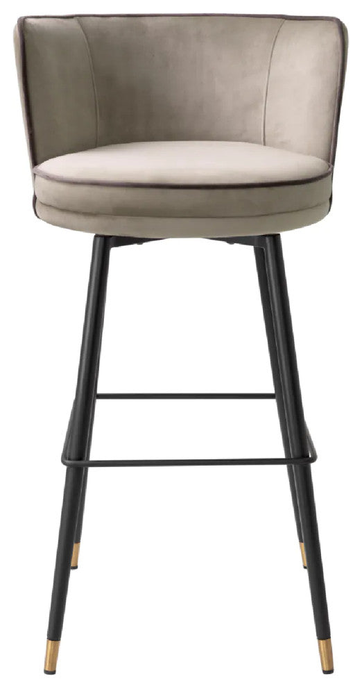 Modern Swivel Bar Stool, Eichholtz Grenada, Dark Gray