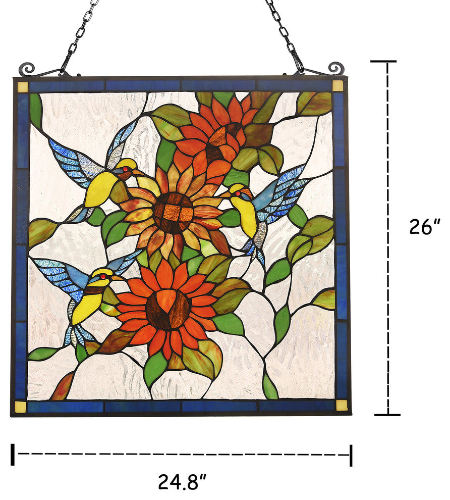 COSTA Animal Tiffany-glass Window Panel 24inches Wide