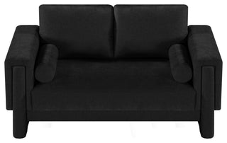 Madeline Chenille Fabric Upholstered Chair, Black, Loveseat
