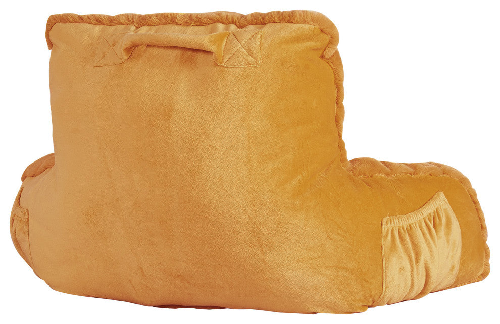 Fox Faux Fur Bedrest, Needs Assembly, Burnt Orange, 20"x18"x17"
