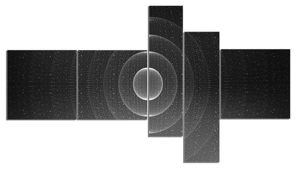 Vector Interstellar Space Background, Abstract Wall Canvas, 60"x32", 5 panels