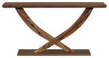 GDF Studio 57" Console Table With Cross-Leg Design, Brown