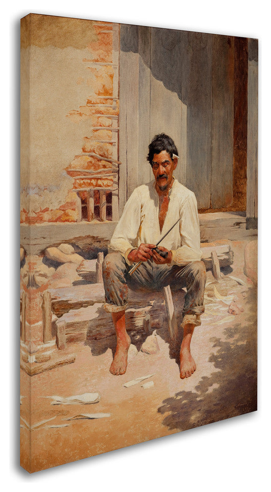 Almeida Junior 'Cutting Tobacco' Canvas Art, 19 x 12