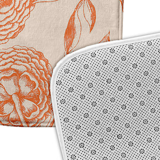 34" x 21" Antique Flowers Bathmat, Orange