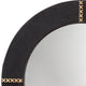 Round Cross Stitch Mirror, Espresso Hide With Antique Brass