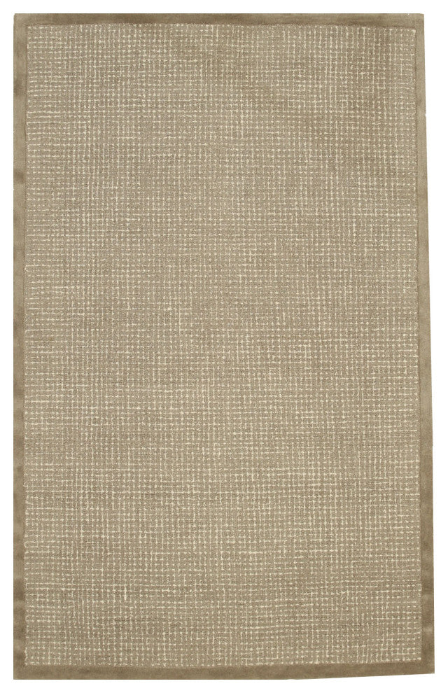 EORC Brown Hand-Tufted Wool Timothy Rug 5'x8'