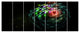 Green 3D Surreal Fractal Design, Abstract Art on Canvas, 83"x32", 7 Panels