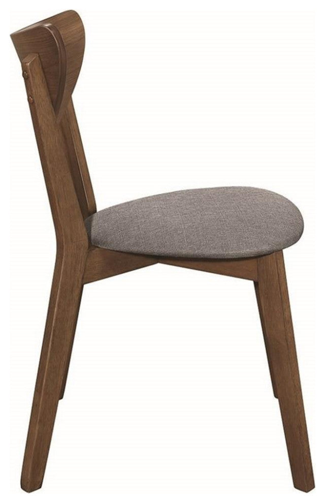 Pemberly Row Dining Side Chair in Natural Walnut and Gray