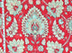 Raspberry Red Vintage Persian Rug Fabric Linen, Sample Cut