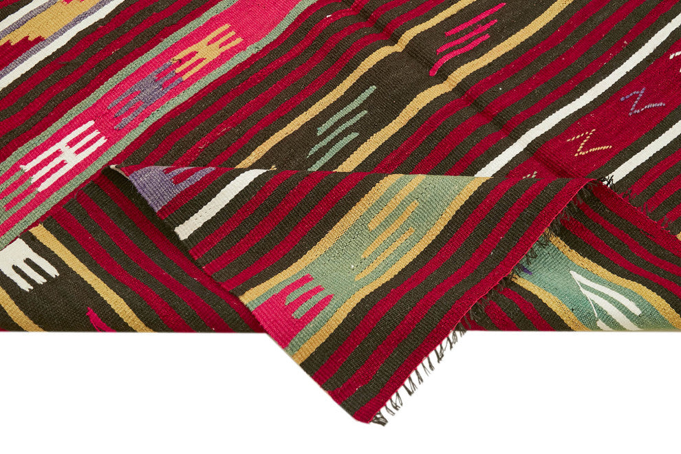 Rug N Carpet - Handmade Turkish 5' 4'' x 9' 6'' Vintage Goat Hair Kilim Rug