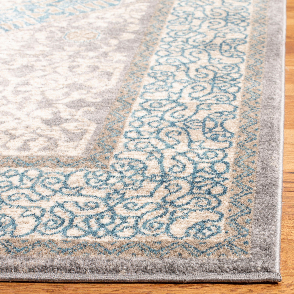 Safavieh Sofia Collection, SOF365 Rug, Light Grey/Blue, 2'2"x6'