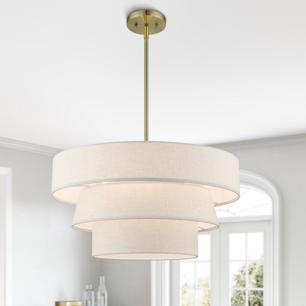 Chandler 4-Light Antique Brass Pendant Chandelier