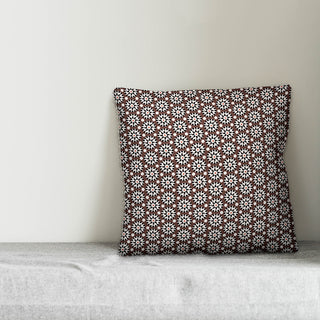 Boho Polka Dots, Brown Throw Pillow Cover, 20"x20"