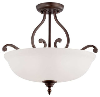 Millennium 1573-RBZ Three Light Semi-Flush Mount, Rubbed Bronze Finish