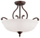 Millennium 1573-RBZ Three Light Semi-Flush Mount, Rubbed Bronze Finish