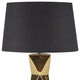 INK+IVY Kenlyn Geometric Ceramic Table Lamp, White, Gold