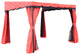 9.2'x9.2' Garden Party Wall Mounted Balcony Gazebo With Net and Curtains, Red