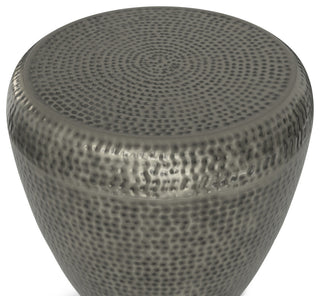 Preston Metal Side Table, Antique Silver