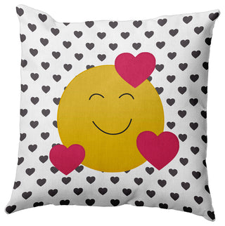 Love Emoji Decorative Throw Pillow, Dark Gray, 20"x20"