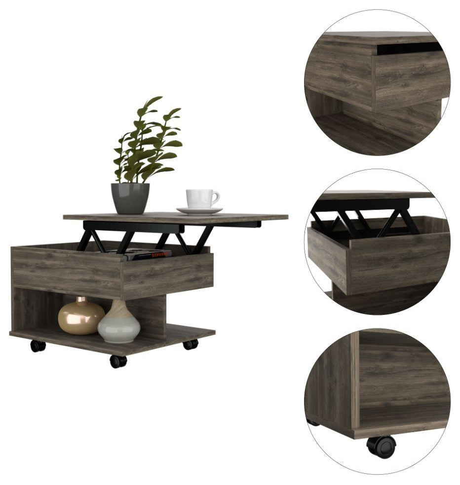 Babel Lift Top Coffee Table, Dark Brown